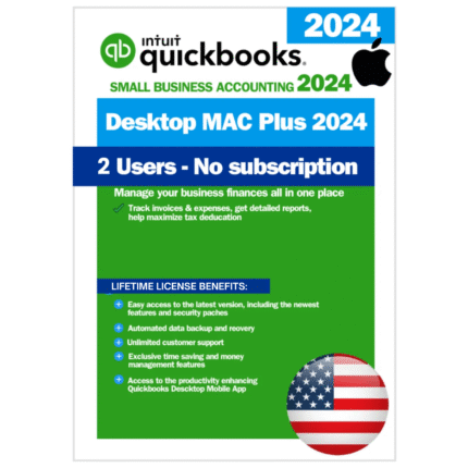 QuickBooks Desktop Mac Plus 2024 – Digital Software – USA Version (2 Users)
